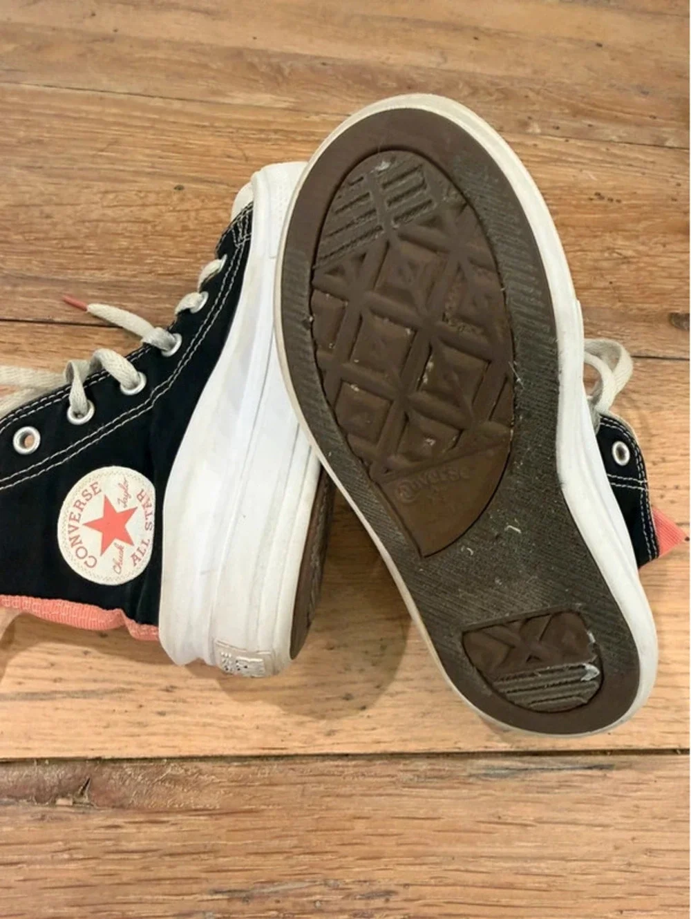 Converse Chuck Taylor Platform High Top Kids' Sneakers – Black/Pink (Size 11.5)